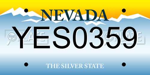 YES0359 Nevada License Plate
