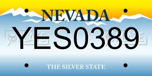 YES0389 Nevada License Plate