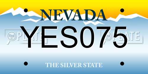 YES075 Nevada License Plate
