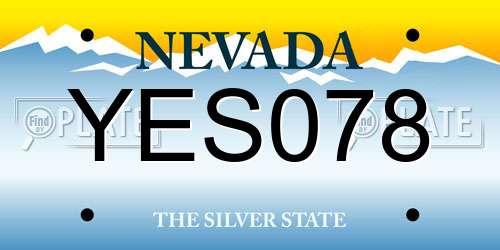 YES078 Nevada License Plate