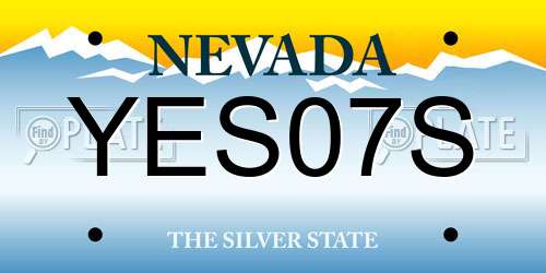 YES07S Nevada License Plate