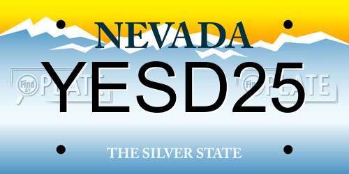 YESD25 Nevada License Plate