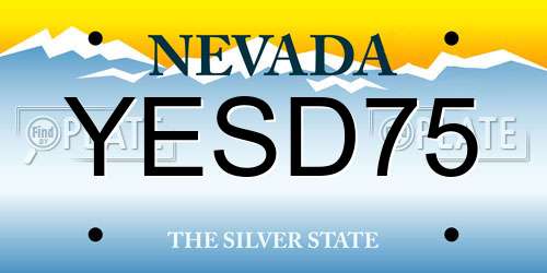 YESD75 Nevada License Plate