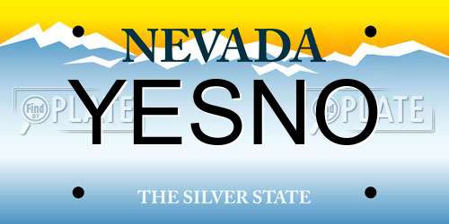 YESNO Nevada License Plate