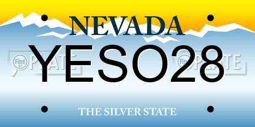 YESO28 Nevada License Plate