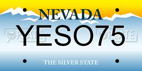 YESO75 Nevada License Plate