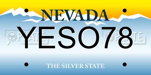 YESO78 Nevada License Plate