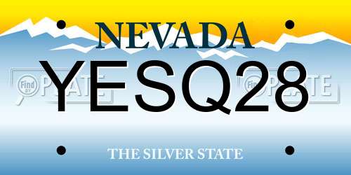 YESQ28 Nevada License Plate