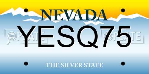 YESQ75 Nevada License Plate