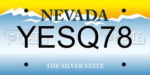 YESQ78 Nevada License Plate