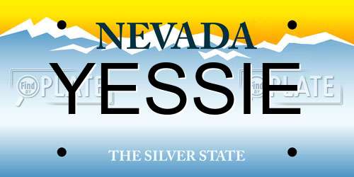 YESSIE Nevada License Plate