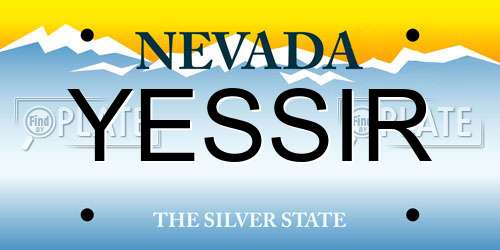 YESSIR Nevada License Plate