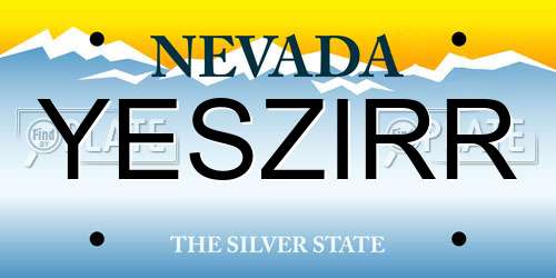 YESZIRR Nevada License Plate