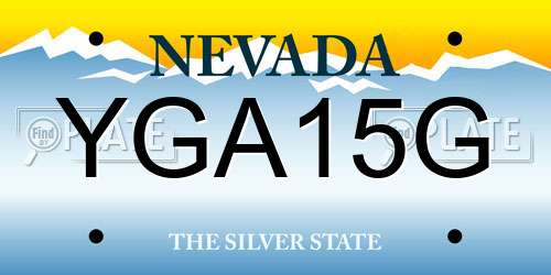 YGA15G Nevada License Plate