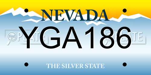 YGA186 Nevada License Plate