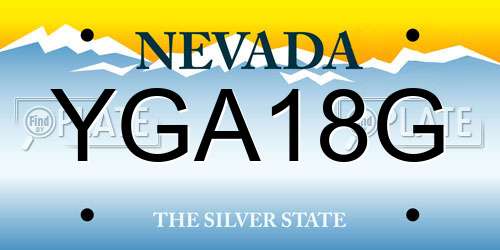 YGA18G Nevada License Plate