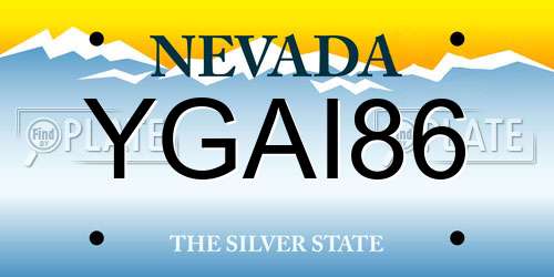 YGAI86 Nevada License Plate