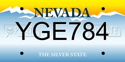 YGE784 Nevada License Plate