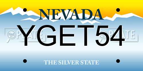 YGET54 Nevada License Plate