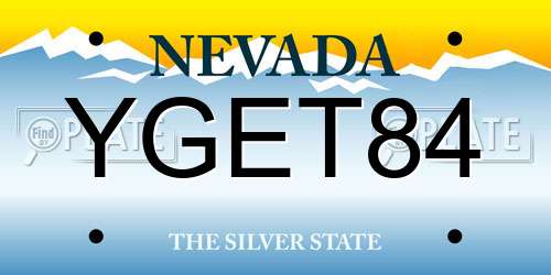 YGET84 Nevada License Plate