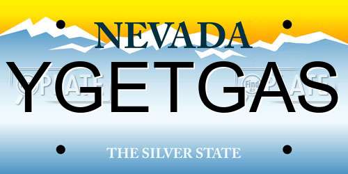 YGETGAS Nevada License Plate