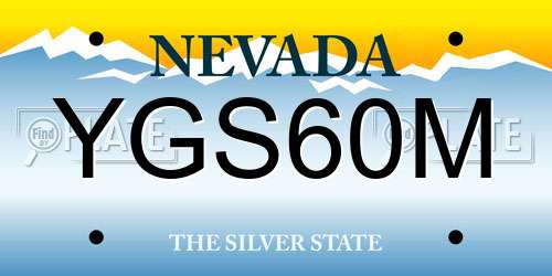 YGS60M Nevada License Plate