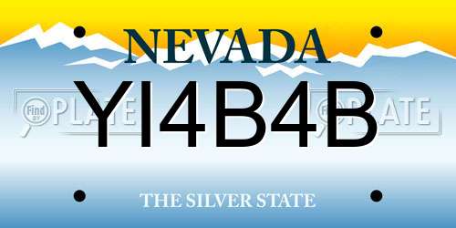 YI4B4B Nevada License Plate