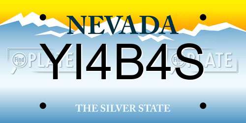 YI4B4S Nevada License Plate