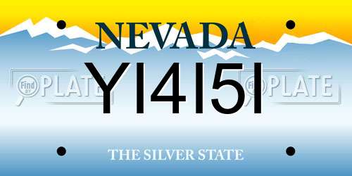 YI4I5I Nevada License Plate