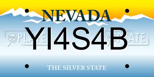 YI4S4B Nevada License Plate