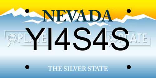 YI4S4S Nevada License Plate
