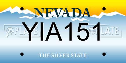 YIA151 Nevada License Plate