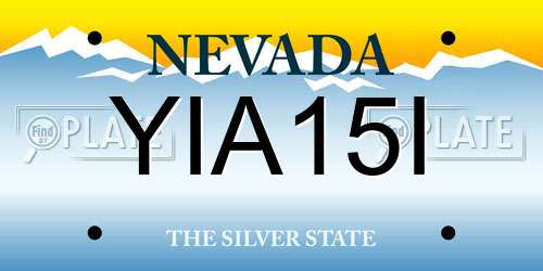 YIA15I Nevada License Plate