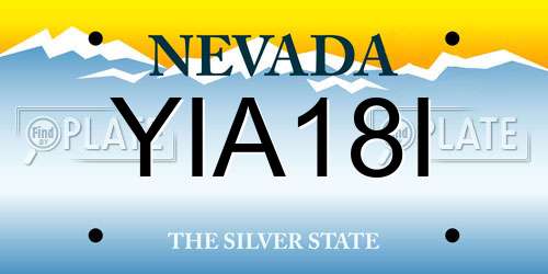 YIA18I Nevada License Plate