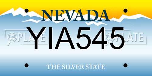 YIA545 Nevada License Plate