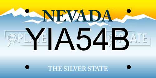 YIA54B Nevada License Plate