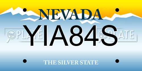 YIA84S Nevada License Plate