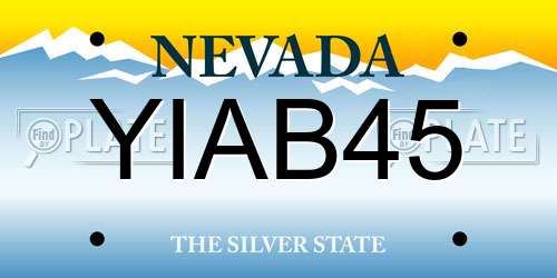 YIAB45 Nevada License Plate