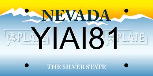 YIAI81 Nevada License Plate