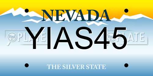 YIAS45 Nevada License Plate
