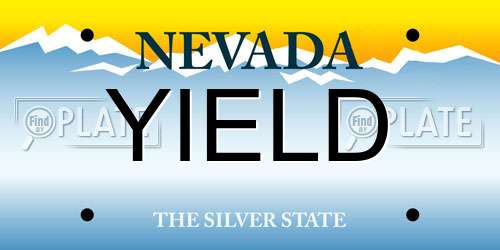 YIELD Nevada License Plate