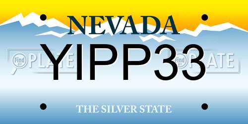 YIPP33 Nevada License Plate