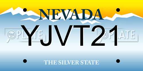 YJVT21 Nevada License Plate