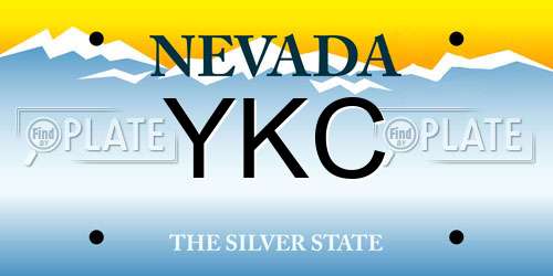 YKC Nevada License Plate