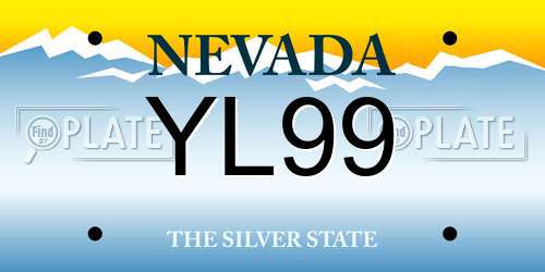YL99 Nevada License Plate