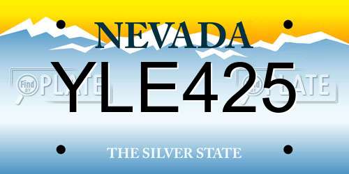 YLE425 Nevada License Plate