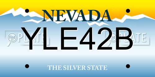 YLE42B Nevada License Plate