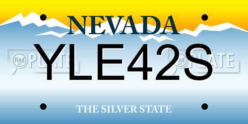 YLE42S Nevada License Plate