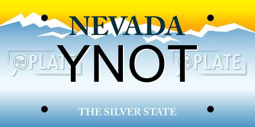 YNOT Nevada License Plate