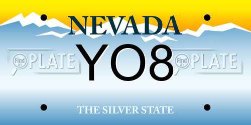 YO8 Nevada License Plate